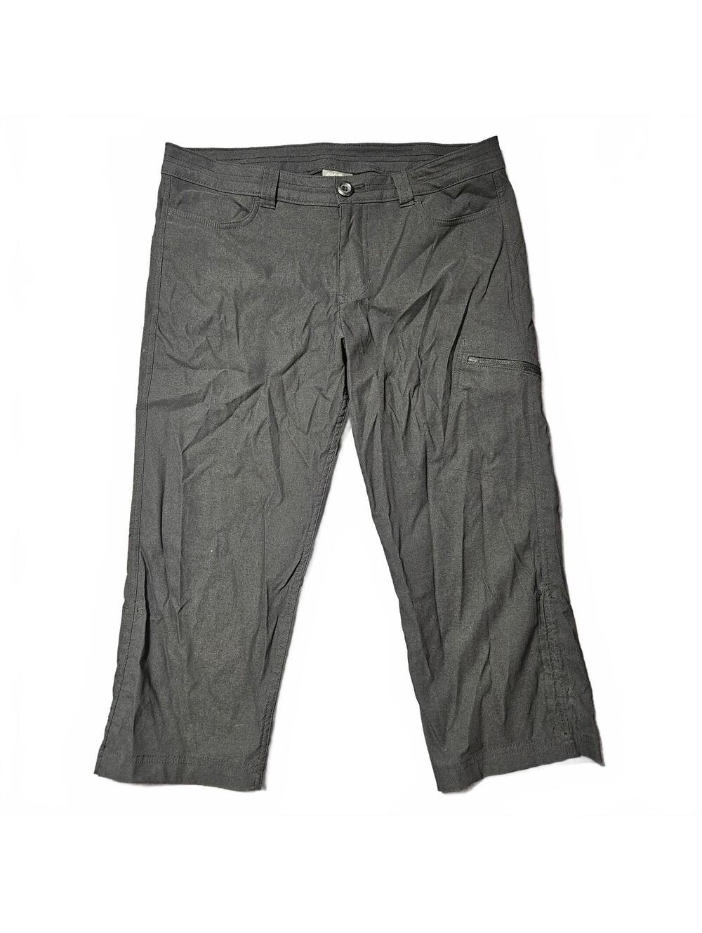 Eddie Bauer Women's Black Cargo Capri Pants Size Regular 8 Hike Climb Outdoor
